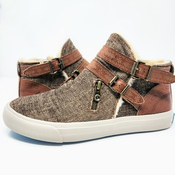 Blowfish Mojo-B SHR Faux Fur Lined Ankle Booties Sneakers, New, Fall Shoes - Picture 5 of 12